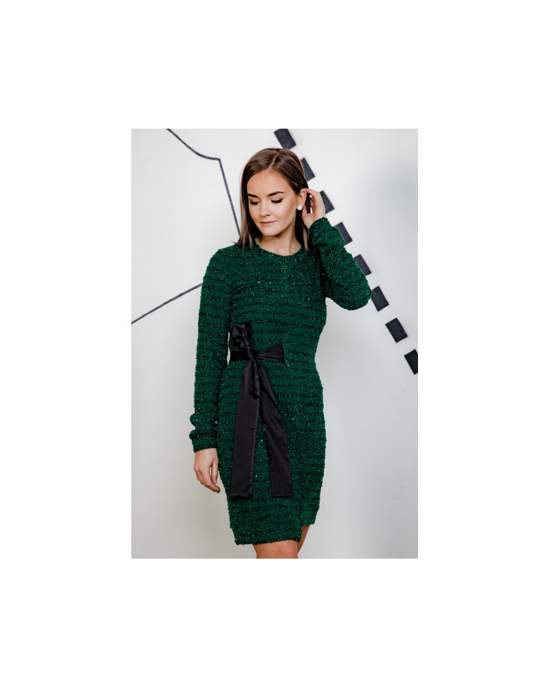 SHINY COOL CUT DRESS GREEN