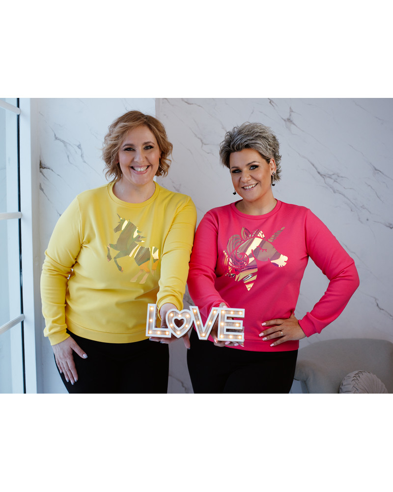 SHINY UNICORN SWEATSHIRT FUCHSIA