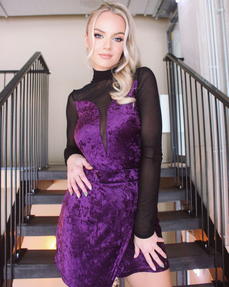 FLAP TROUSERS SKIRT VELVET PATCHY VIOLET