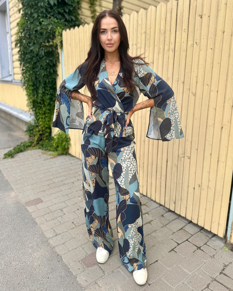 CAMO BOHO WIDE TROUSERS GREEN