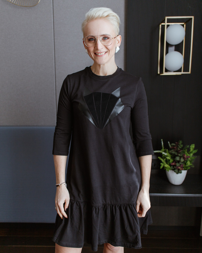 BLACK FOX FRILL DRESS BLACK