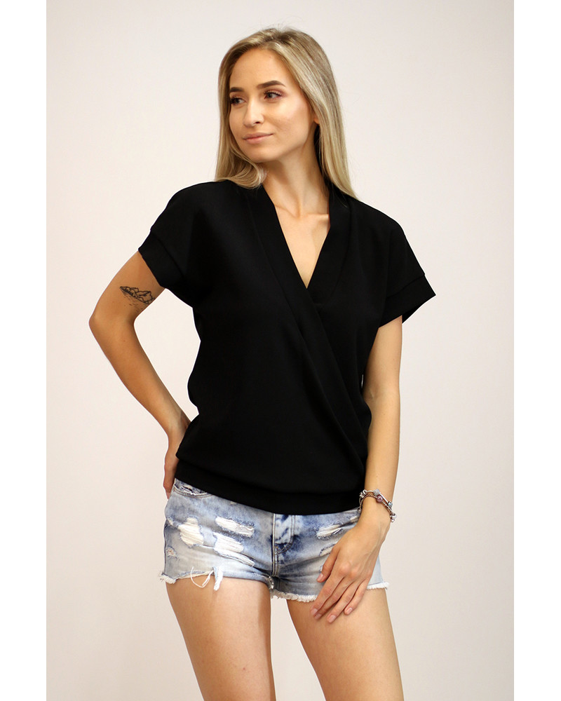 BLACK DIAGONAL LAYER SHIRT