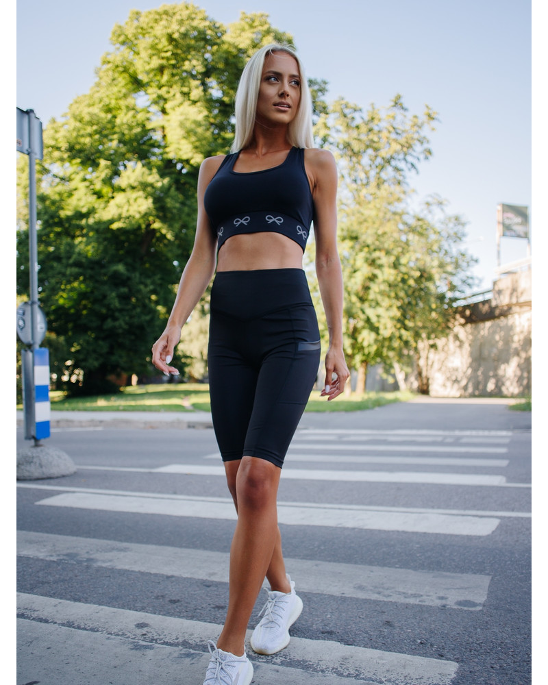HIGH-WAISTED BIKER SHORTS TALLINN DOLLS BLACK