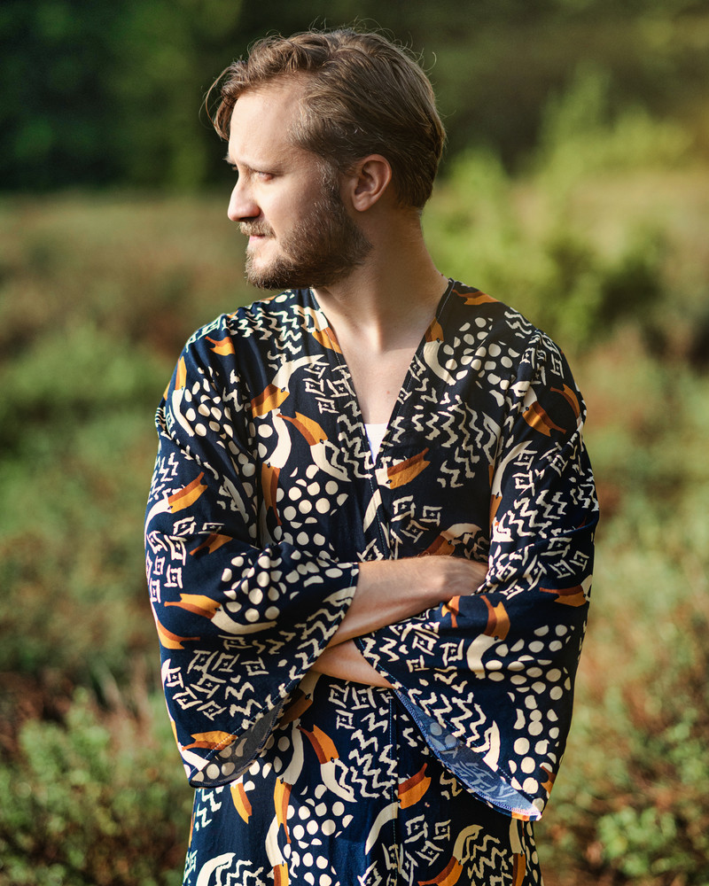 LETRIBE UNISEX KIMONO BIRDS