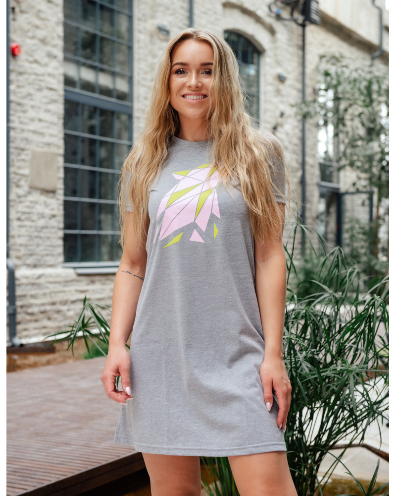WOLF PRINT DRESS GREY