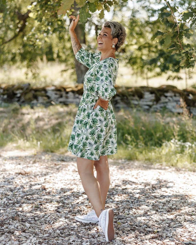 PUFF CIRCLE DRESS JUNGLE GREEN