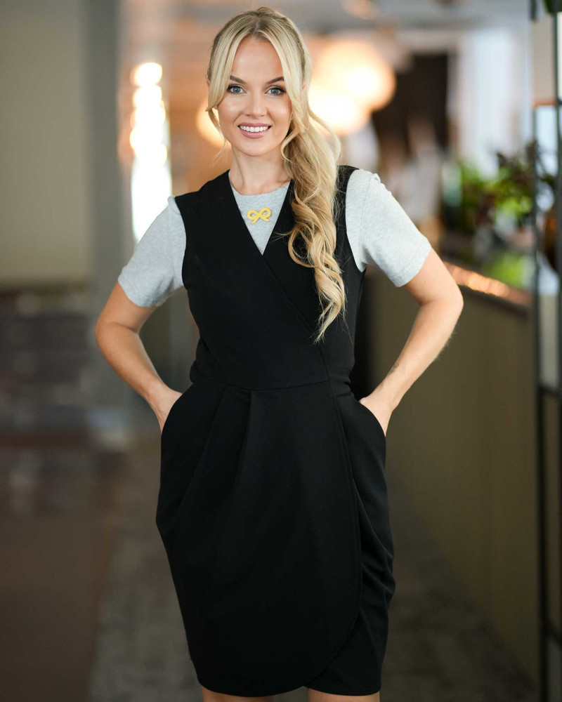 TULIP POCKET DRESS BLACK