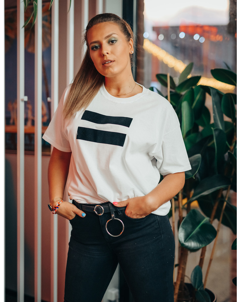BLACK VÕRDSUS UNISEX T-SHIRT WHITE