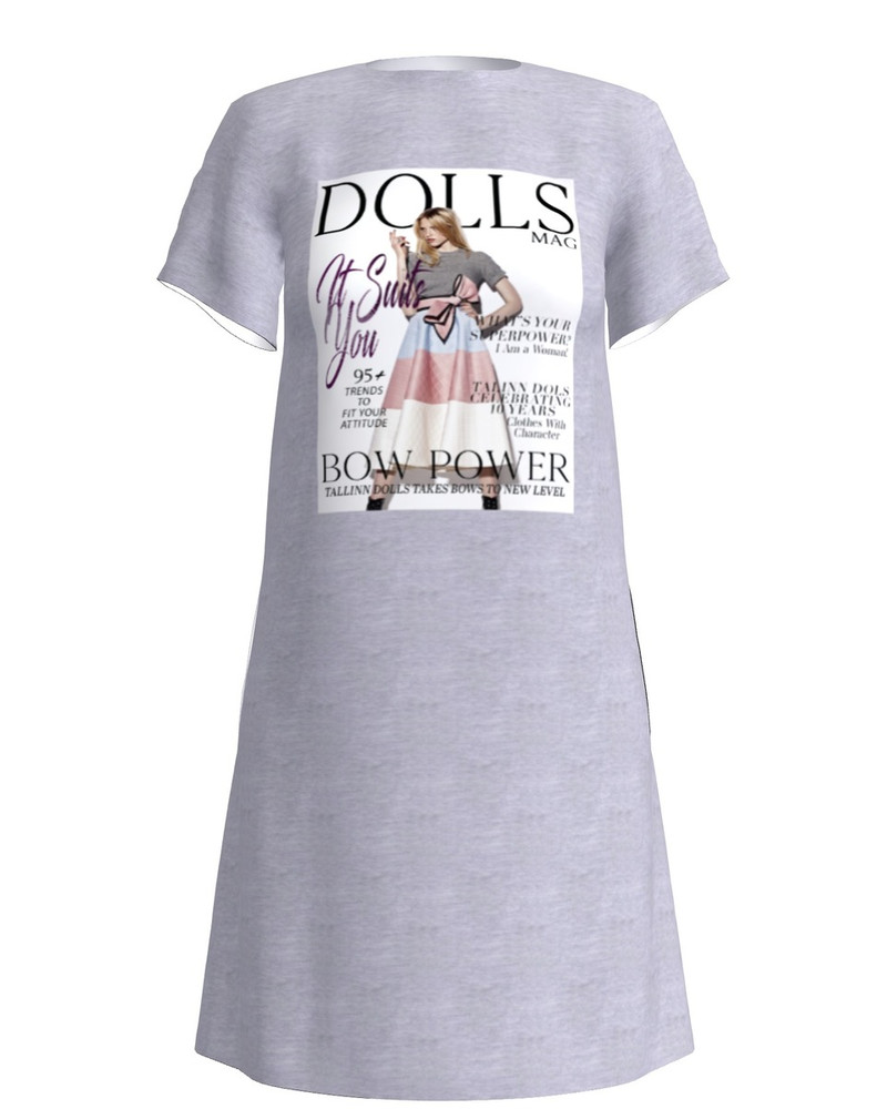 DOLLS MAGAZINE DRESS LIGHT GREY