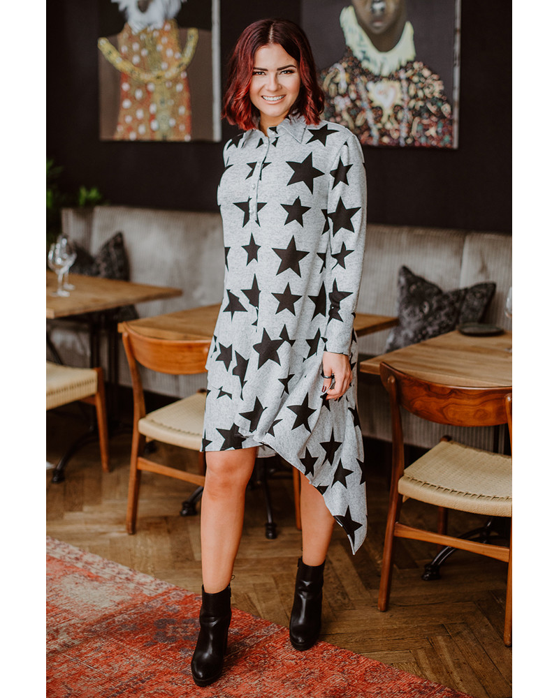 DIAGONAL FLARE DRESS