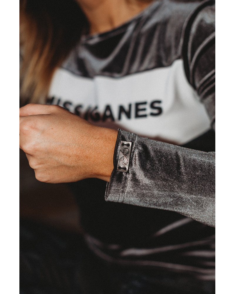 MISS IGANES SILVER VELVET SHIRT