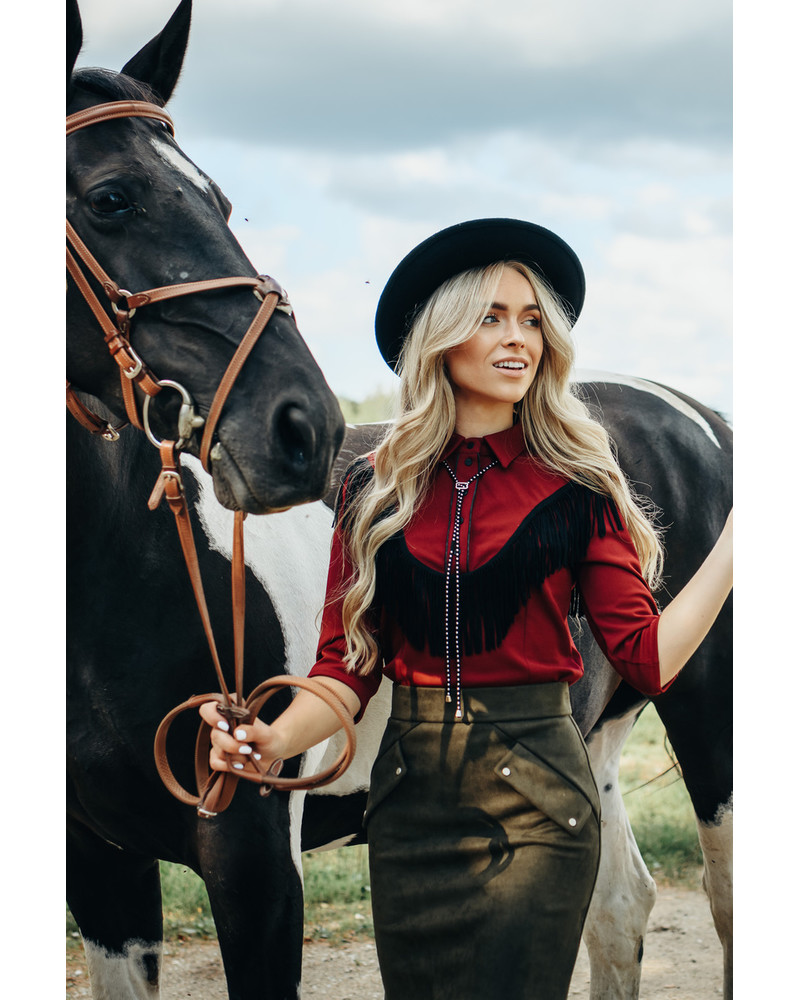 BORDEAUX FRINGE SHIRT