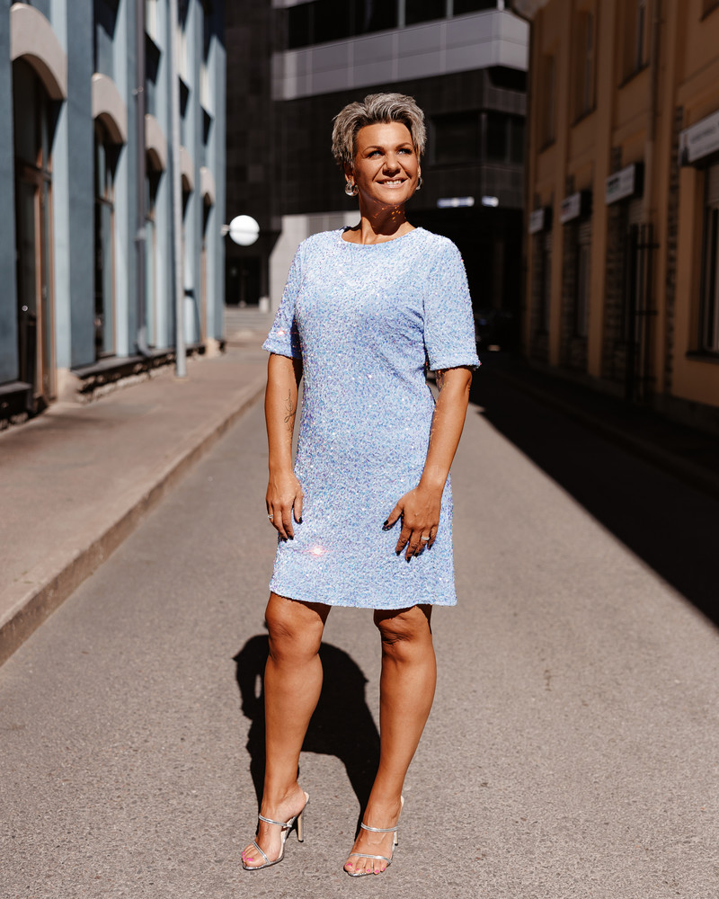 SEQUIN DRESS BLUE