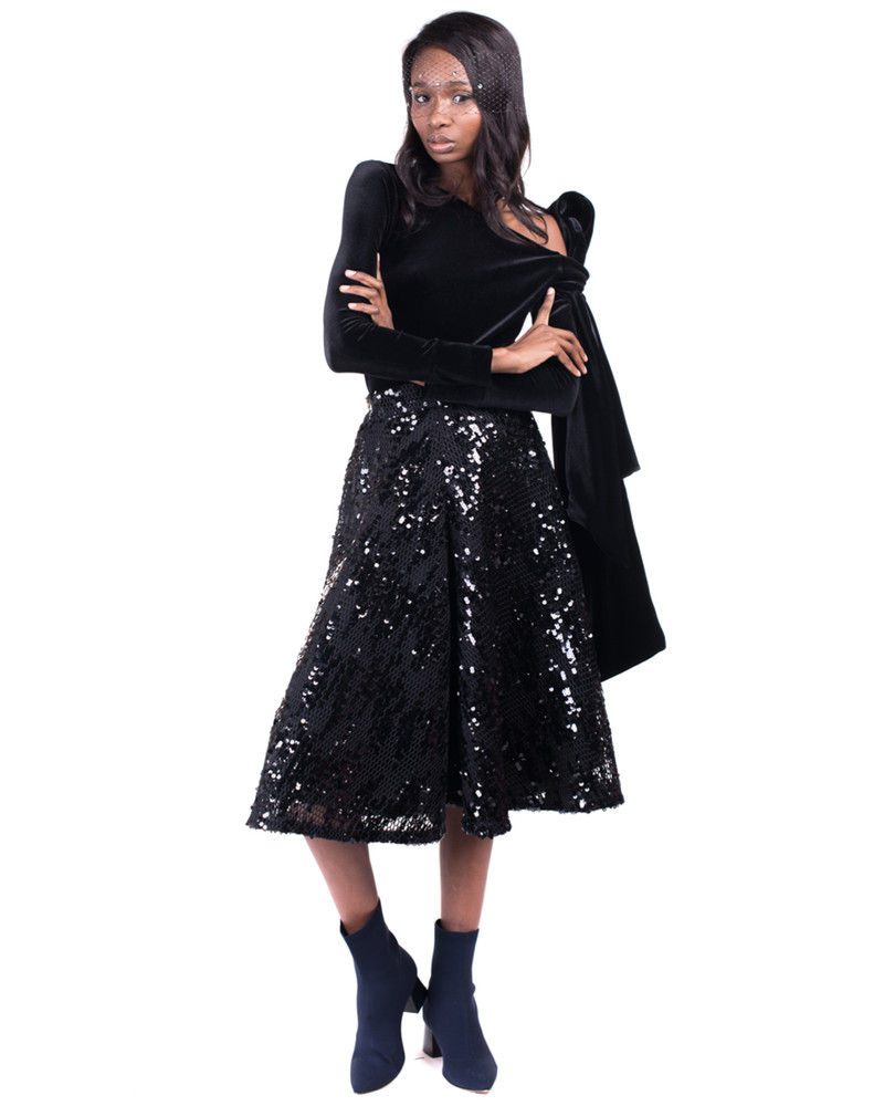 THE GREAT BEAUTY BLACK VELVET SHIRT