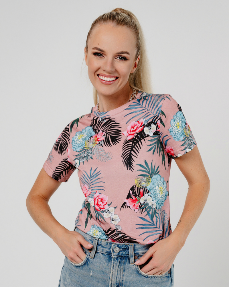 ROSE TROPICAL T-SHIRT PINK