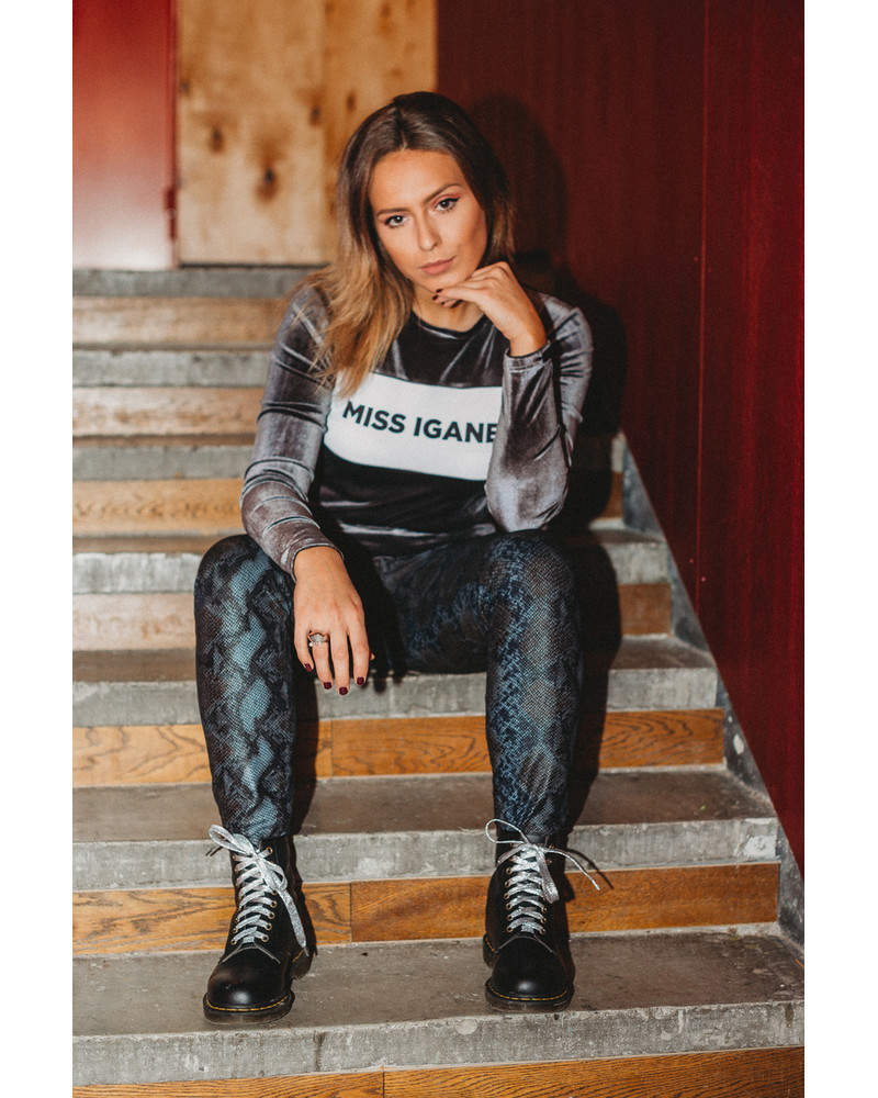 MISS IGANES SILVER VELVET SHIRT