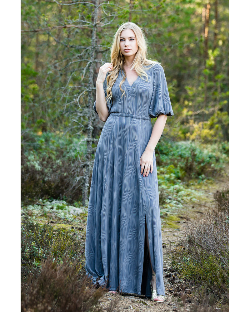 OLIVIA WAVE MAXI DRESS GREY