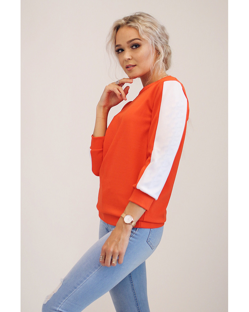 CUSTOM SLOGAN - ORANGE S. SWEATER
