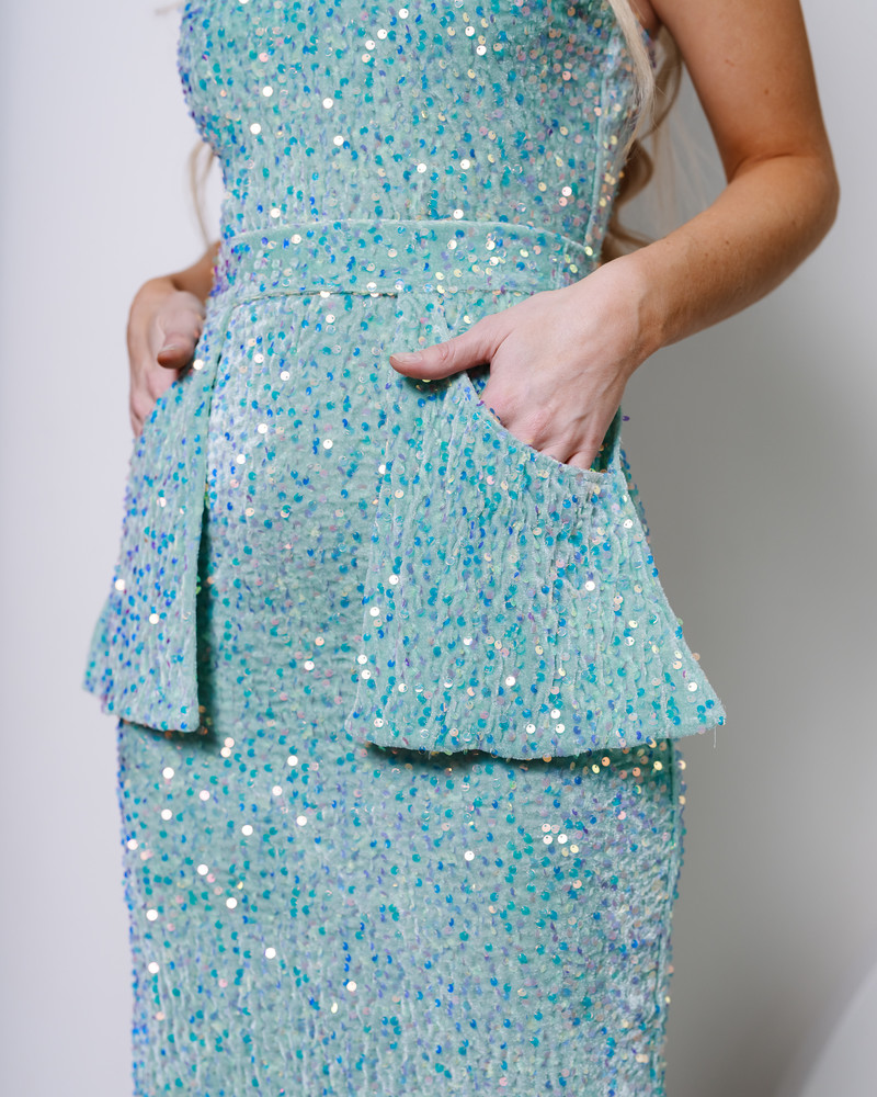 SEQUIN POCKET BELT MINT