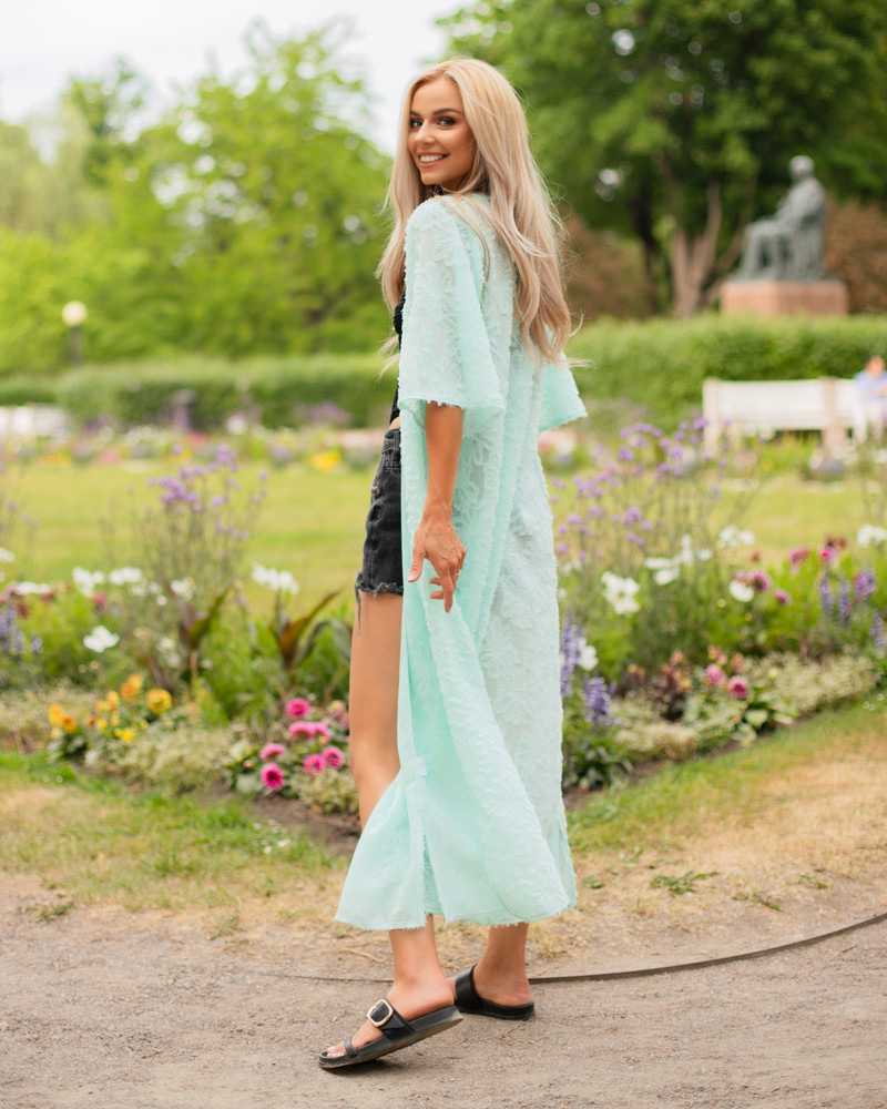 FRINGE FLYAWAY KIMONO MINT