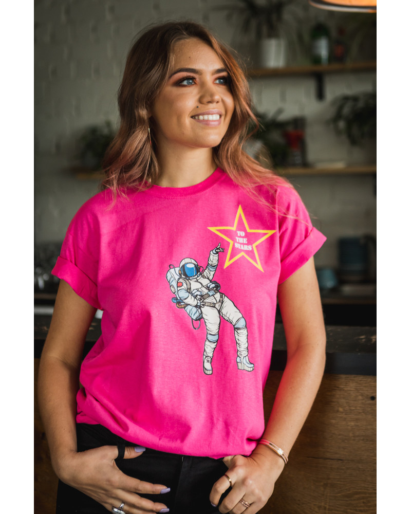TO THE STARS UNISEX T-SHIRT FUCHSIA