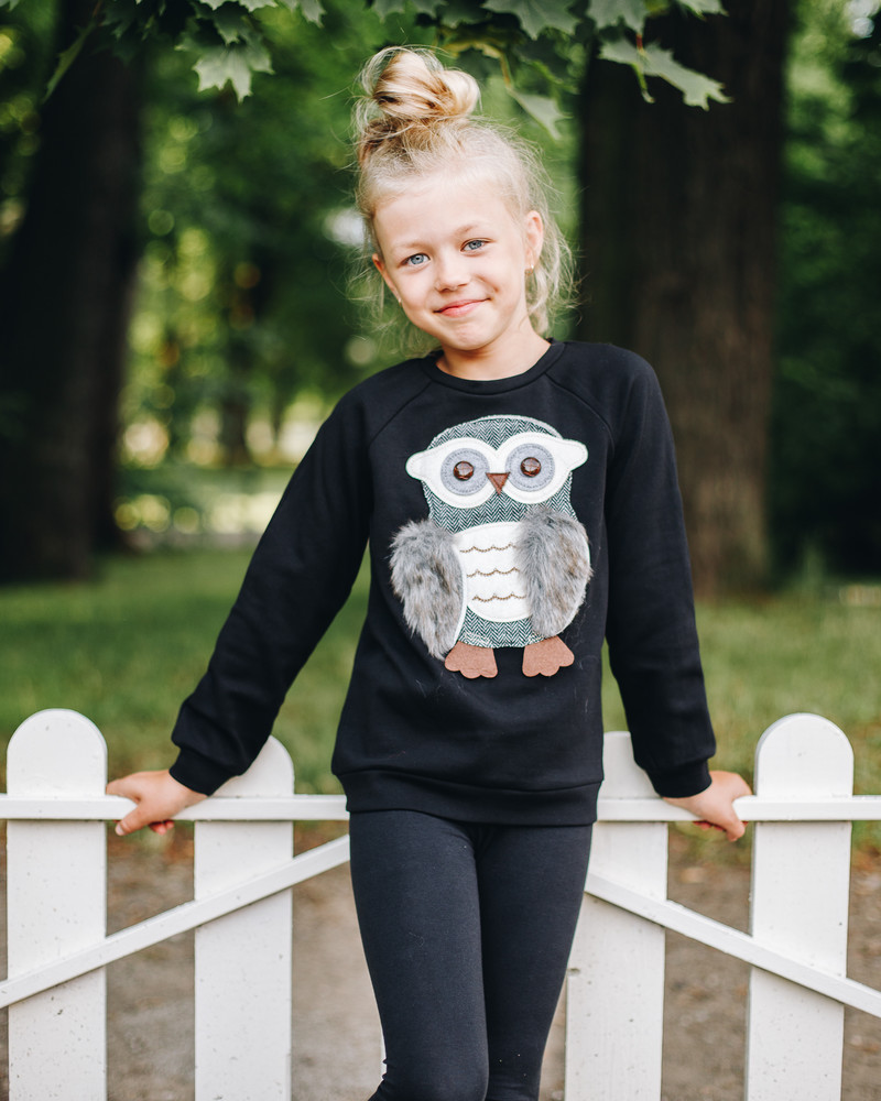 OWL KIDS SWEASHIRT BLACK