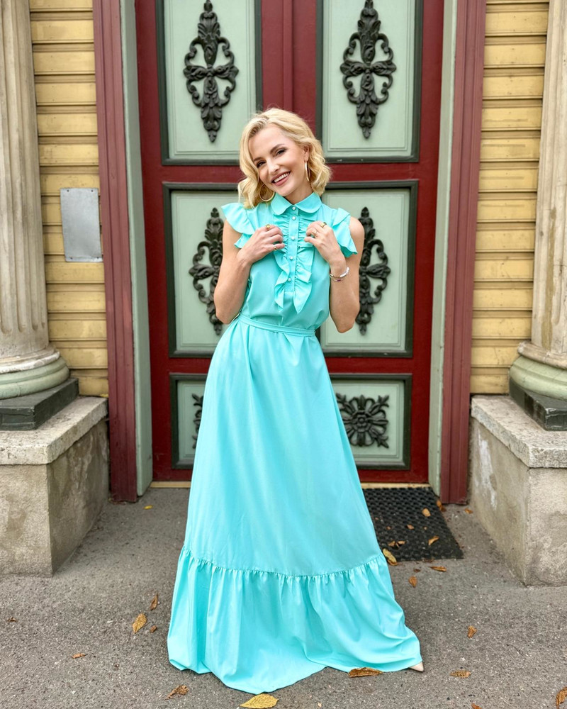 FRILL MAXI DRESS MINT