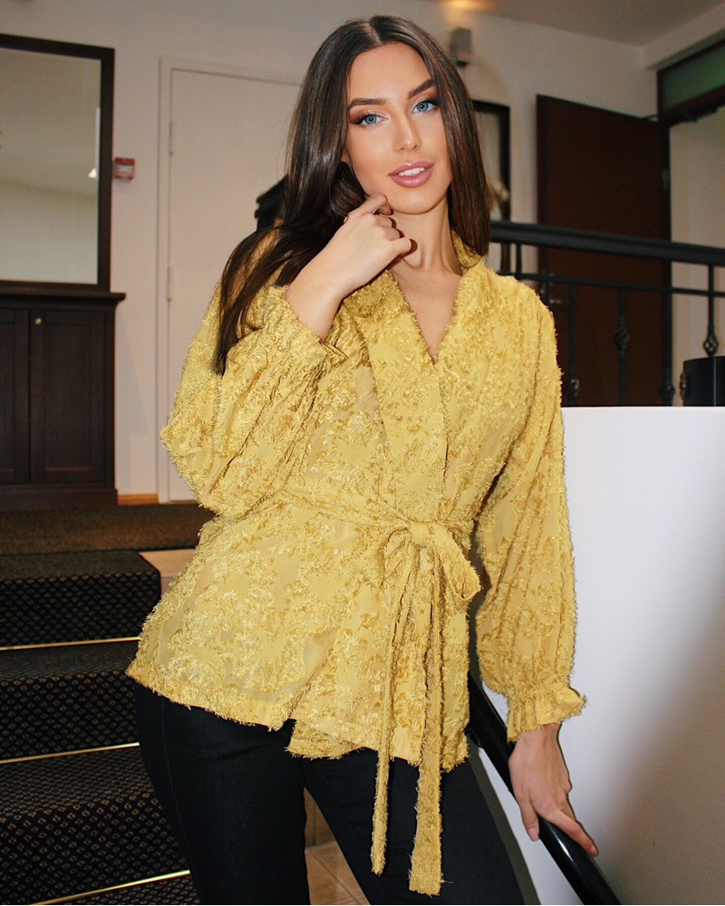 FRINGE JACKET MUSTARD YELLOW