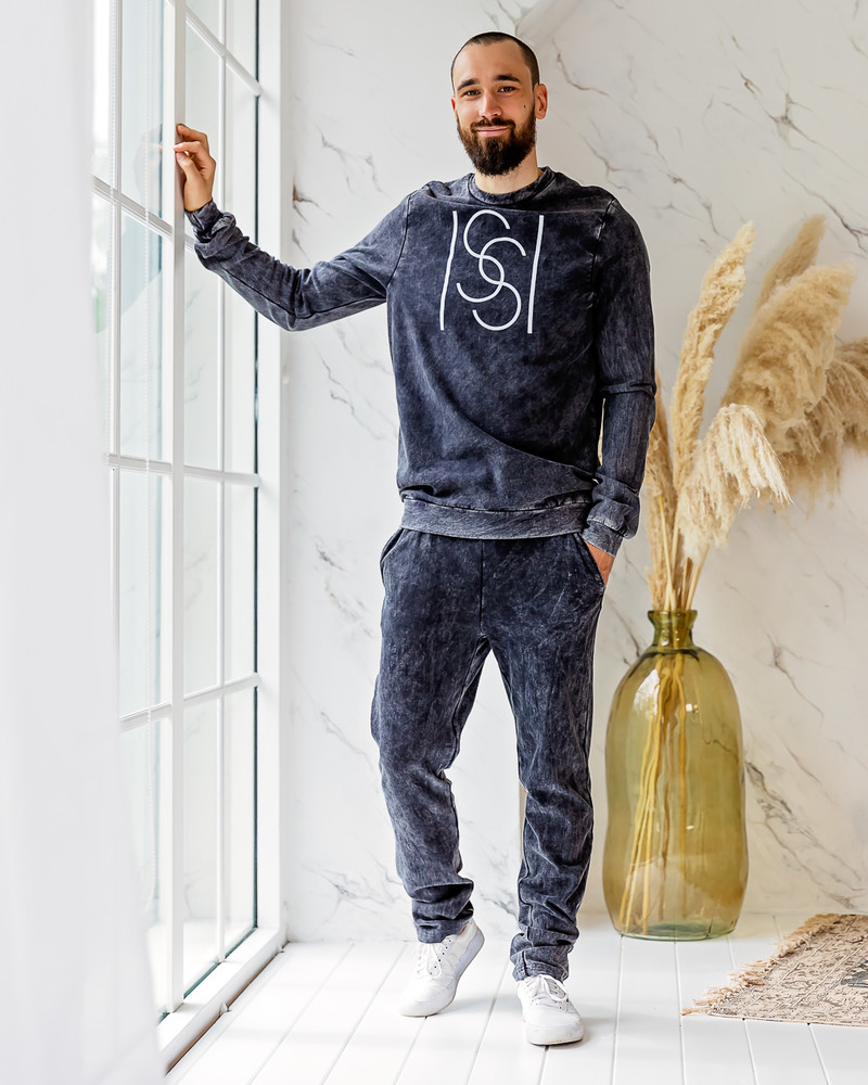 ISSI MEN SWEATSHIRT ACID WASH