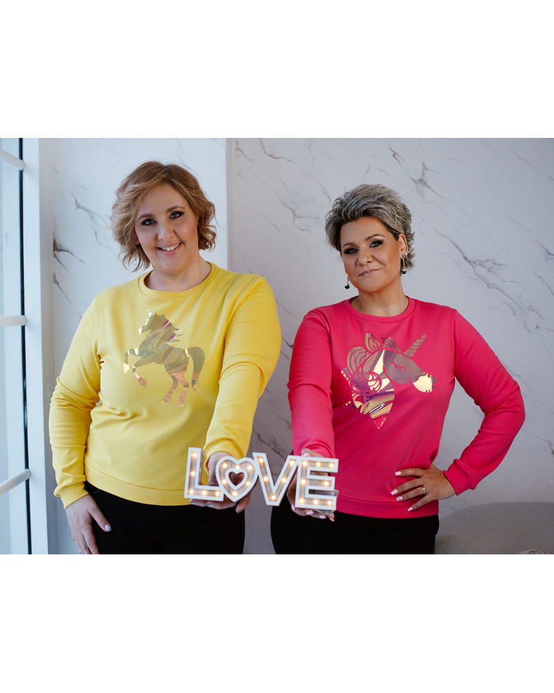 SHINY UNICORN SWEATSHIRT FUCHSIA
