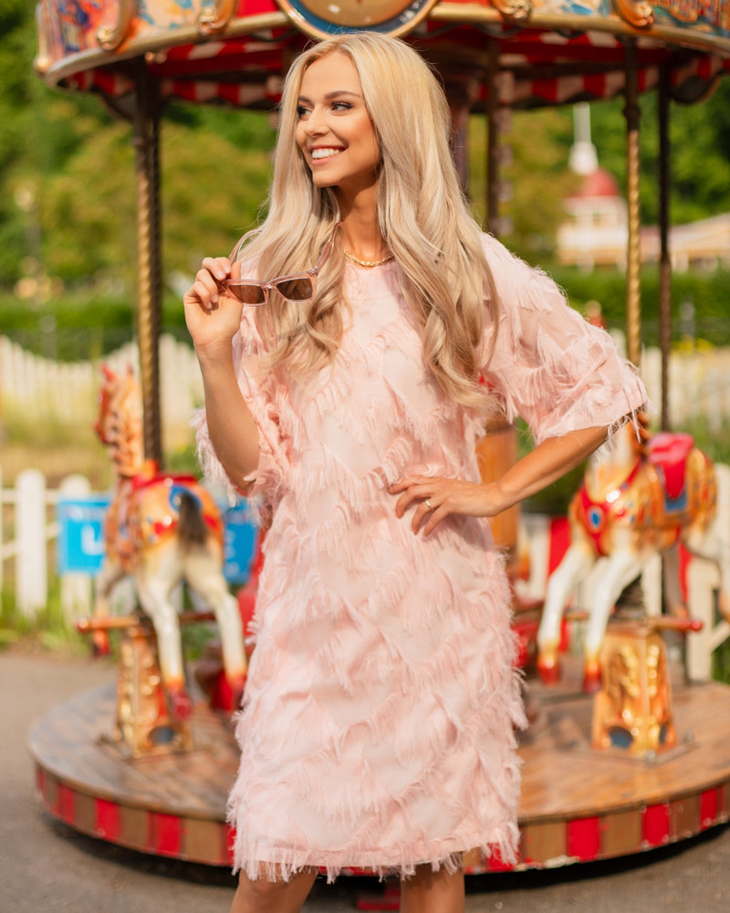 FRINGE DRESS PEACHY