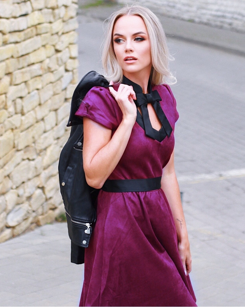 DOLLABLE DRESS SUEDE PURPLE