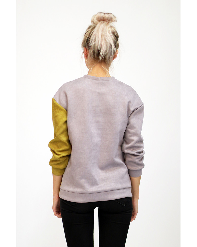 GREY MUSTARD DIAGONAL SWEATER