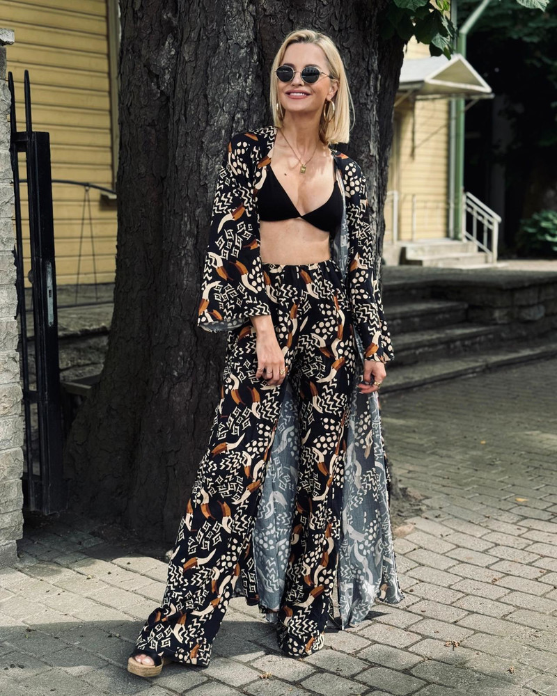 LETRIBE BIRDS WIDE TROUSERS