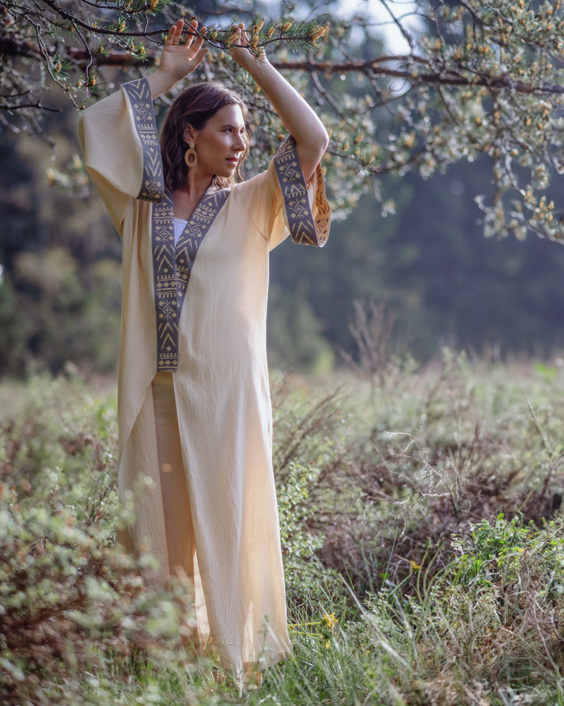TRIBAL BURN KIMONO BLUSH