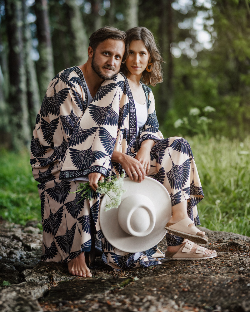 LETRIBE UNISEX STORK KIMONO