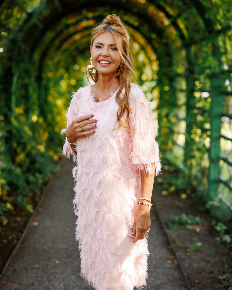 FRINGE DRESS PEACHY