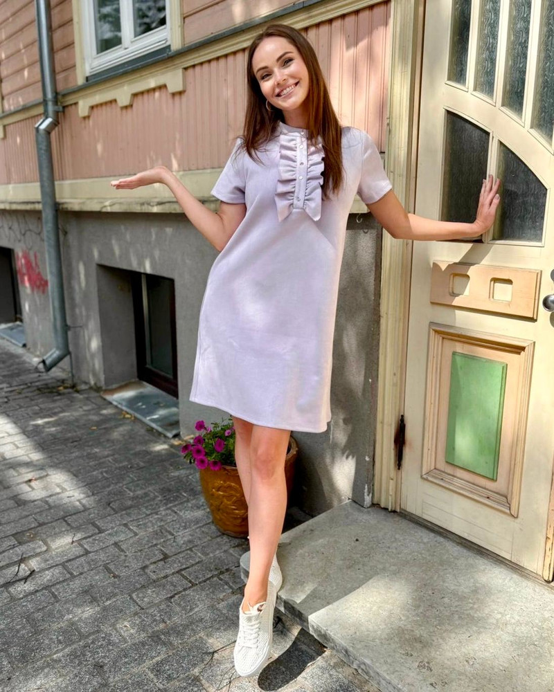 FRILL LINE DRESS LILAC