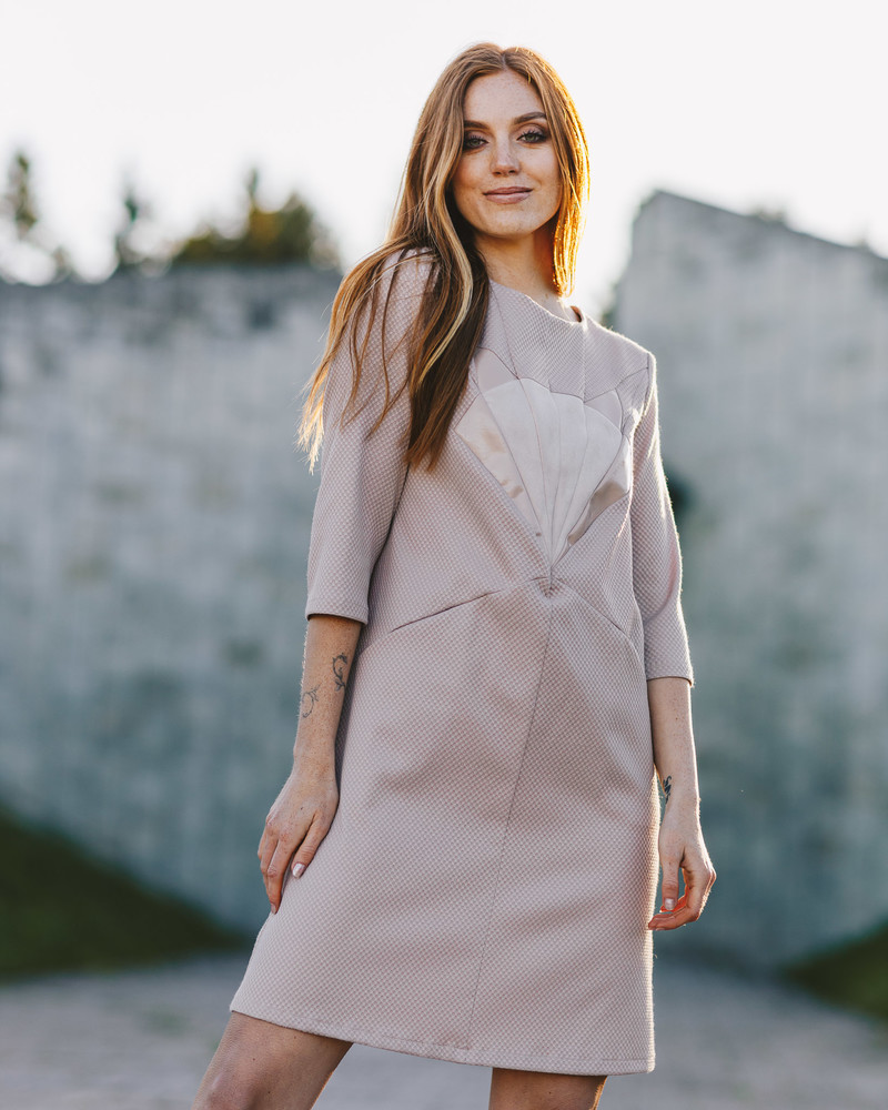 SAND FOX POCKET DRESS BEIGE