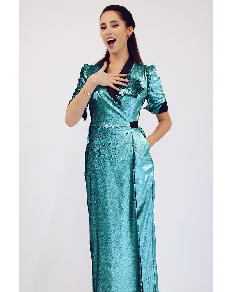 GREEN SEQUIN MAXI