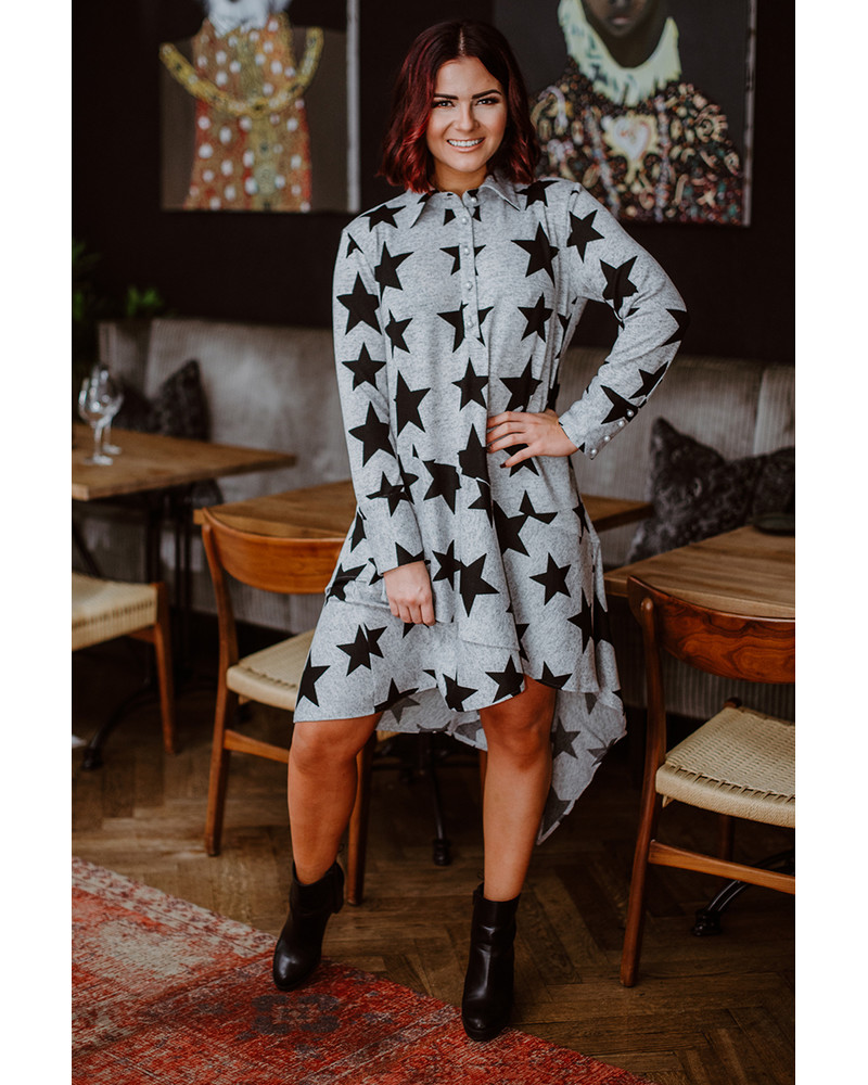 DIAGONAL FLARE DRESS