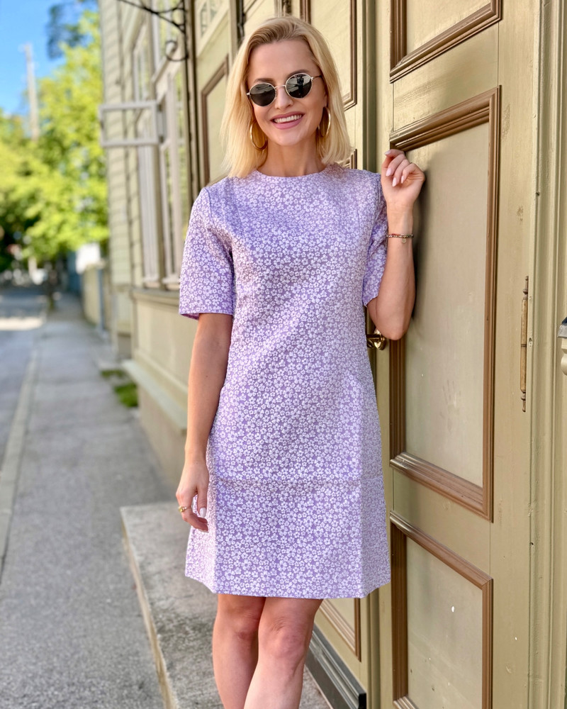 MISS 60 DRESS JACQUARD LILAC