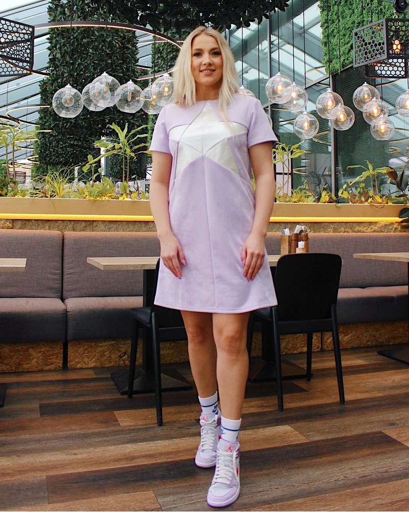 PEARL STAR DRESS SUEDE LILAC