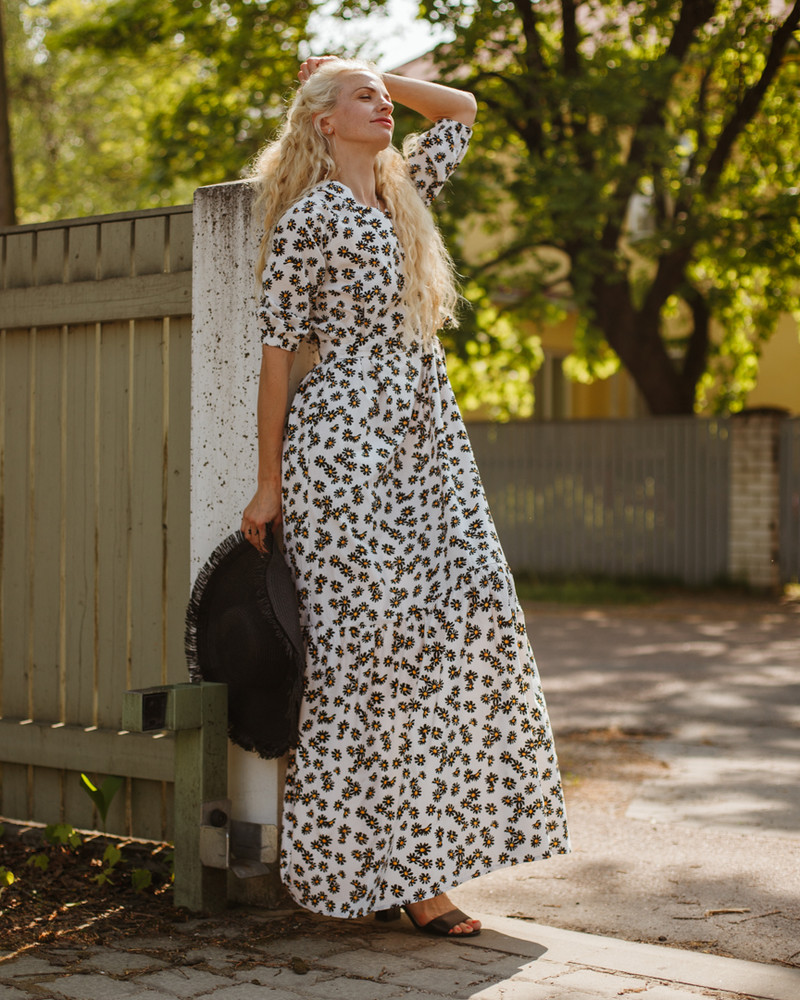 SUMMER COMET MAXI DRESS DAISY WHITE