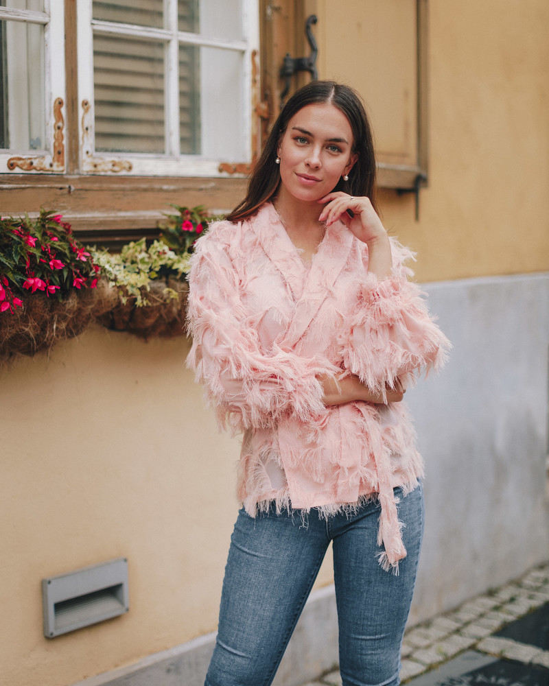 FRINGE JACKET PEACHY
