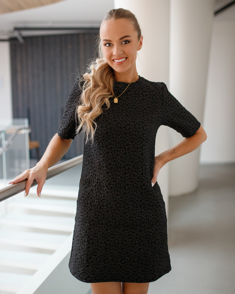 MISS 60 DRESS JACQUARD BLACK