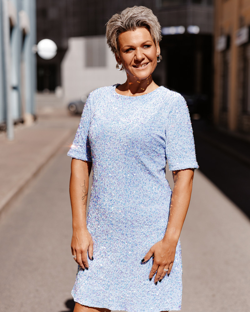 SEQUIN DRESS BLUE