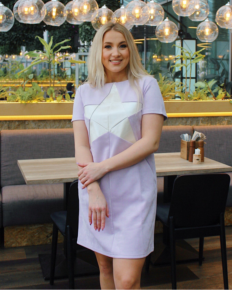 PEARL STAR DRESS SUEDE LILAC