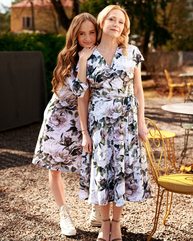 PASTEL PEONY SUMMER MOON MIDI DRESS