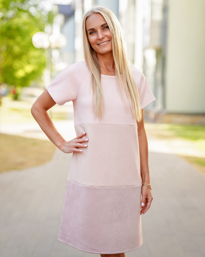 BLOCKS FREE DRESS PASTEL PINK
